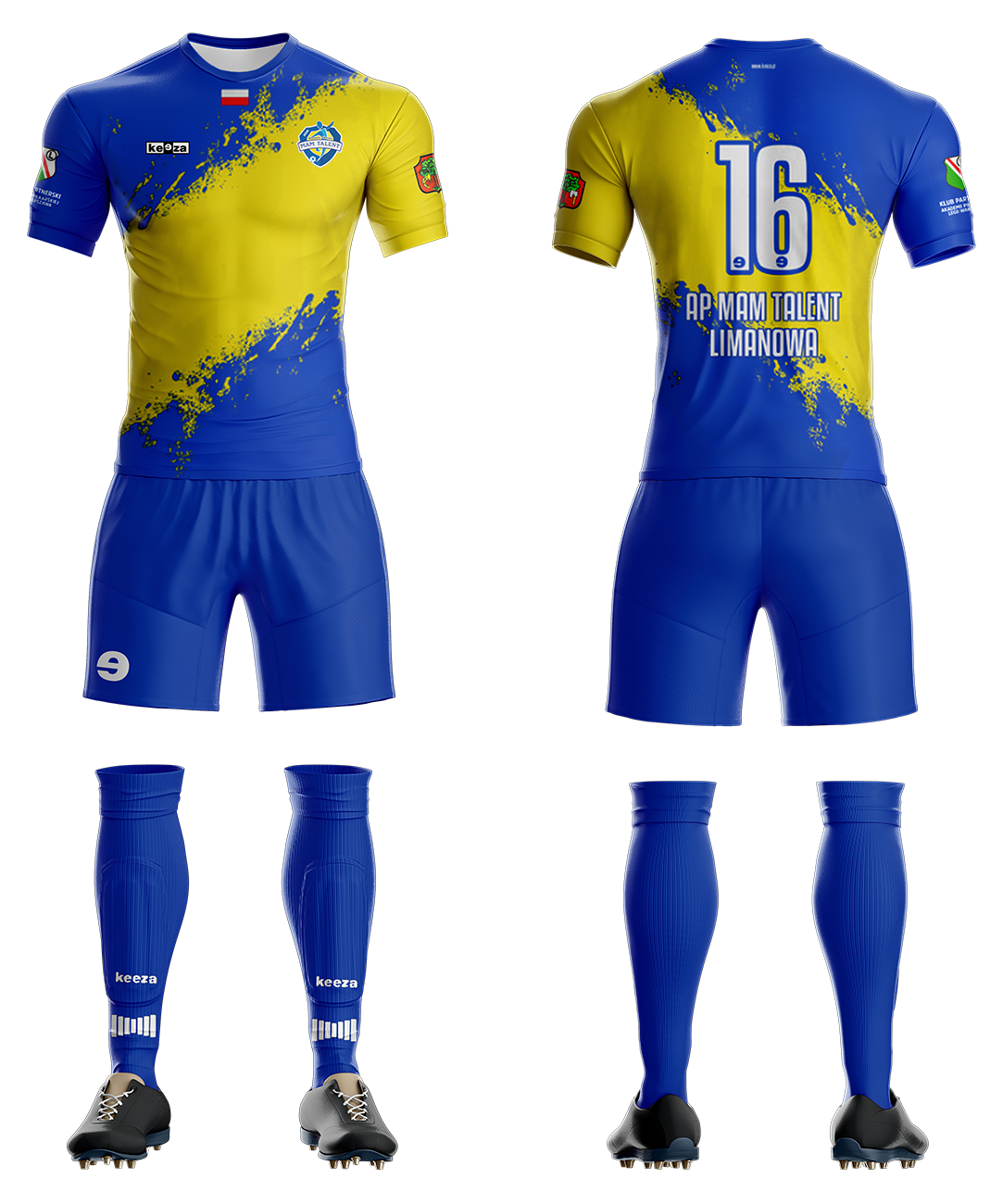 Strój meczowy żółto niebieski - domowy